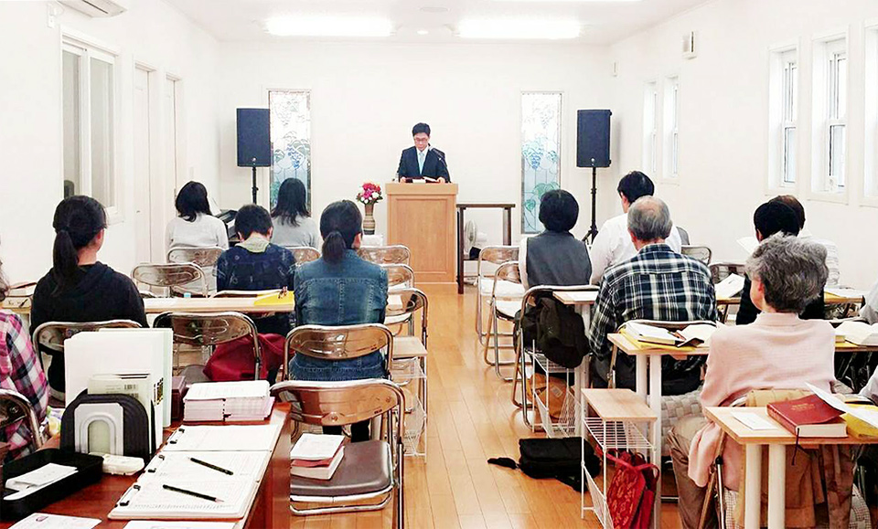 日本キリスト改革派 山本キリスト教会の日曜礼拝の様子
